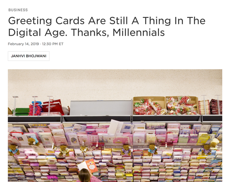 NPR l Greeting Cards Are Still A Thing In The Digital Age. Thanks, Millennials